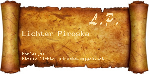 Lichter Piroska névjegykártya